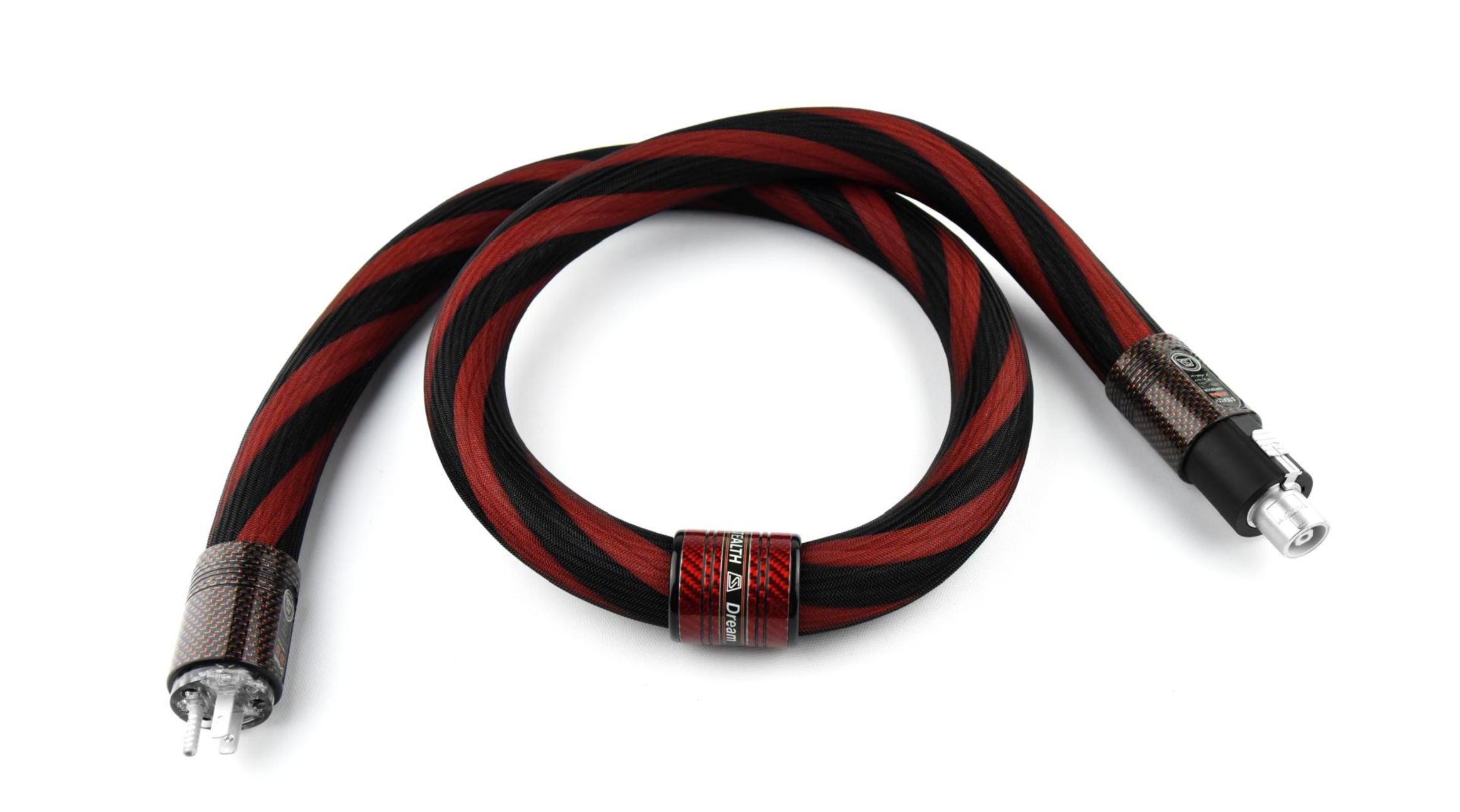 Stealth red and black audio cable